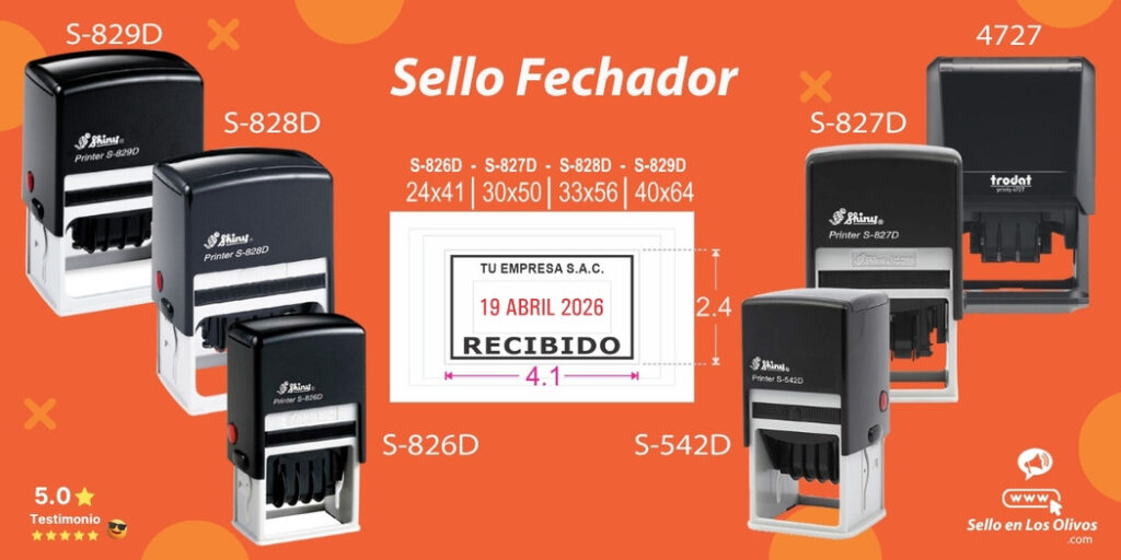 Medidas de sello fechador shiny trodat