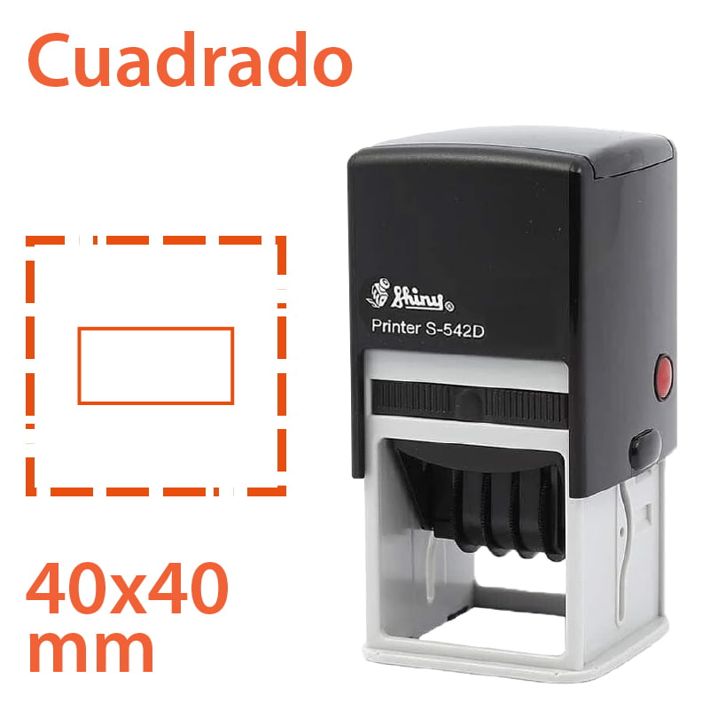 Medida de sello cuadrado 40x40mm Marca Shiny