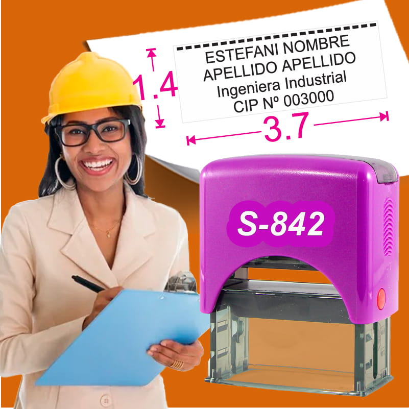 sello personal ingeniera - shiny s-842