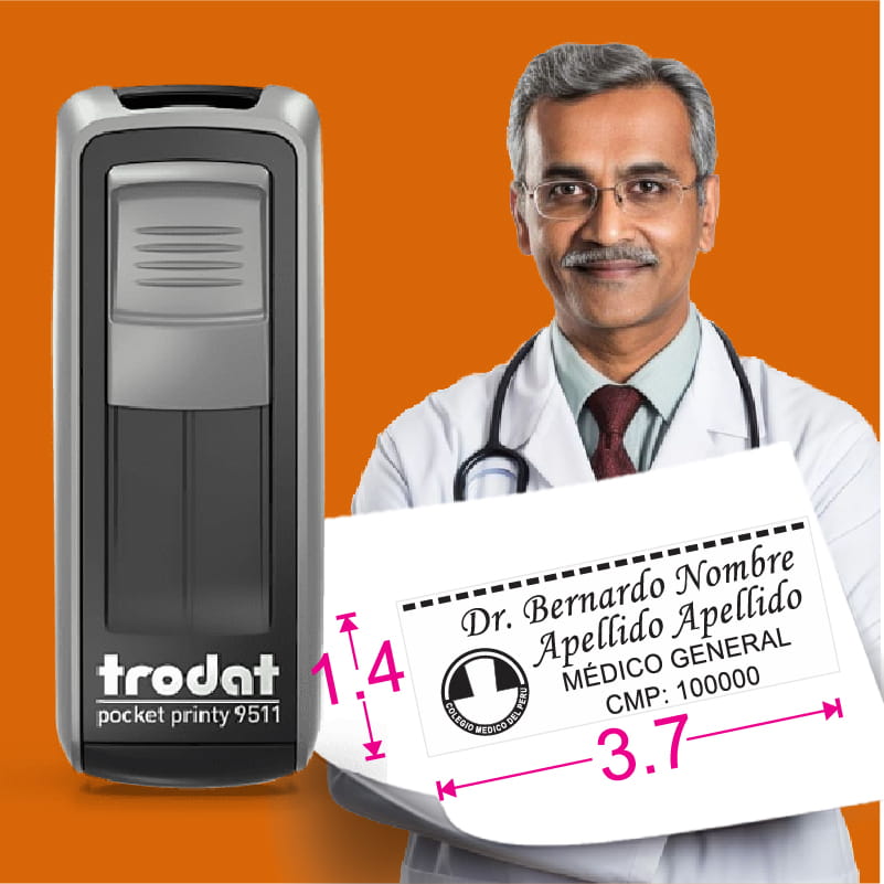 sello personal medico general - trodat 9511